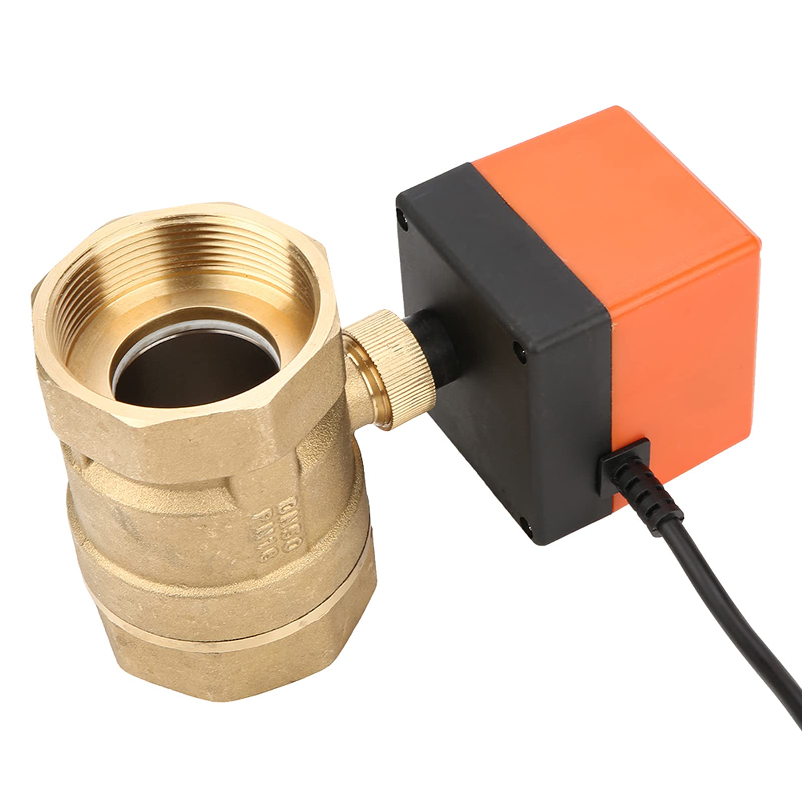 Válvula de bola eléctrica, válvula de bolas de latón, apta para AC G2 DN50 Válvula de bola motorizada eléctrica de latón con control de 2 vías y 3 cables de 2 puntos