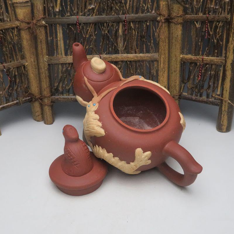 龍鳳紫砂壺 中国宜興 👜 紫泥急須 茶壺 茶道具