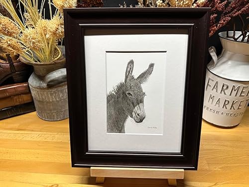Donkey Mule Nature Wildlife Graphite Pencil Art Sketch Drawing Print Picture Limited Edition 'A Jenny For Your Thoughts' by David Allen (11x14