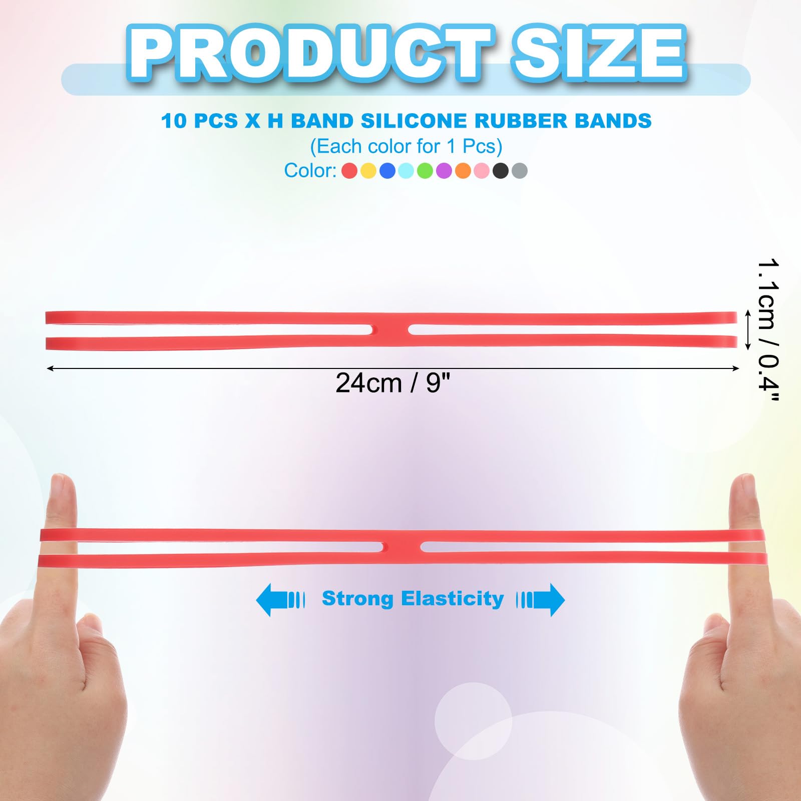 PATIKIL 9 Inch H Band Silicone Rubber Bands - Image 2