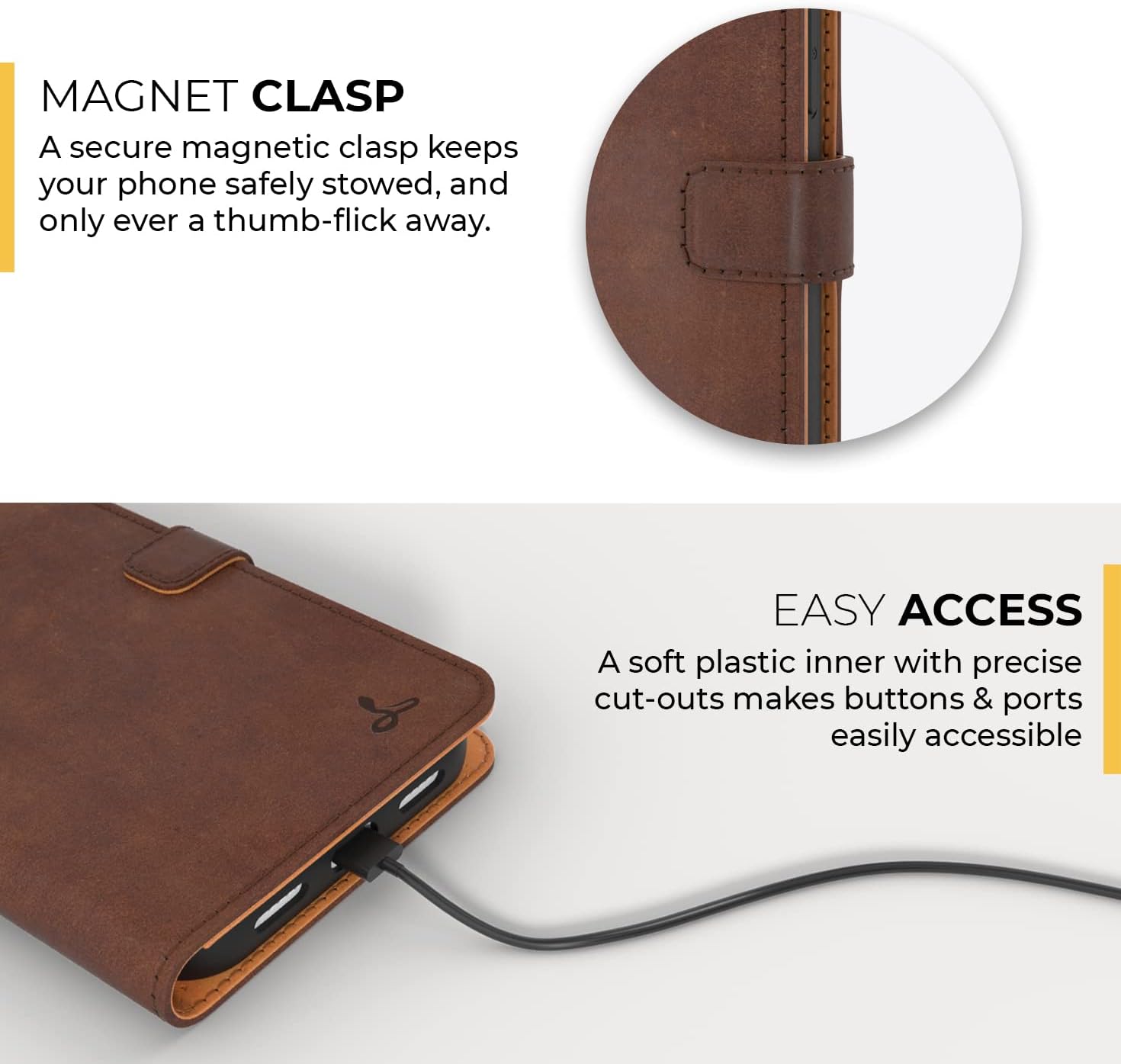 Snakehive Leather Wallet for iPhone 13 Pro Max | Genuine Leather Wallet Phone Case with Card Holder | Flip Folio Case/Cover with Stand | Compatible with iPhone 13 Pro Max | (Brown)