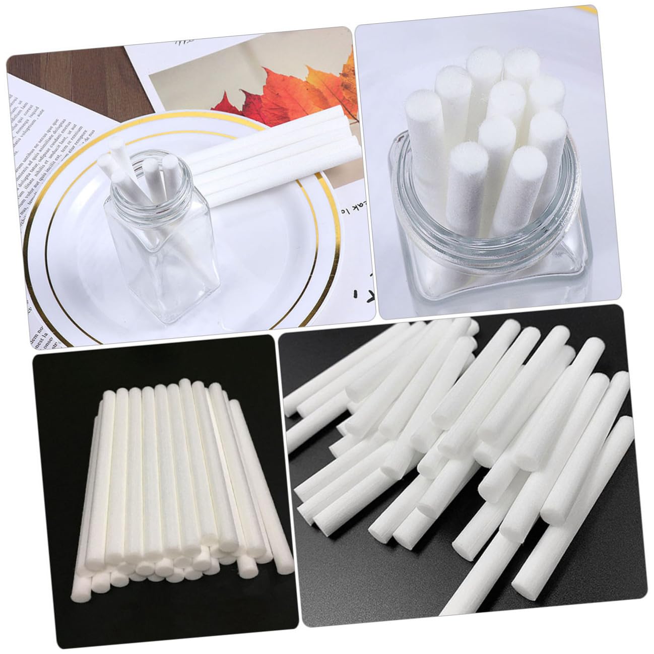 Veemoon Bastoni Profumatore in Cotone Bianco 15 Pezzi per Diffusore Aroma, Assorbenti per Decorazione Stanza e Camera da Letto