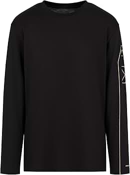 トップス EMPORIO ARMANI Y2K Logo Long Sleeve Tee Emporio Armani Logo-Print Long-Sleeve T-Shirt In Black - 24