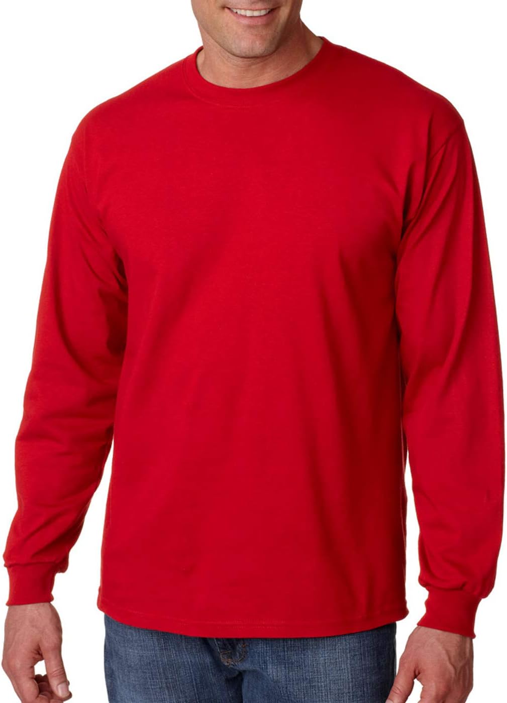 Gildan Ultra Cotton 6 oz. Long-Sleeve T-Shirt, 2XL, RED