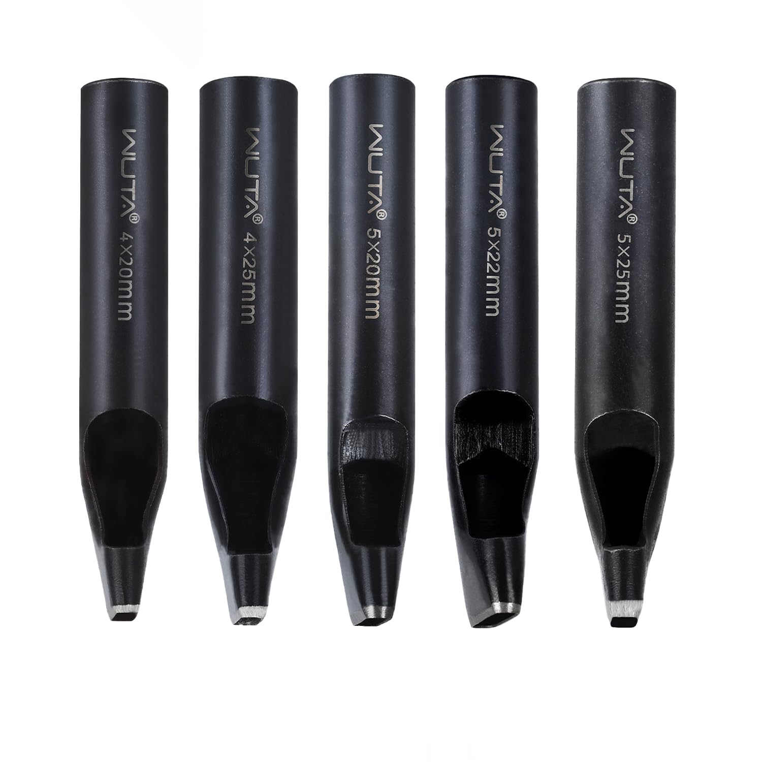 WUTA 5 Pcs Oval Leather Hole Punch for Belt,Watch Band,Strap and leathercrafts,Punching Cutter Tool Kits for Leather DIY