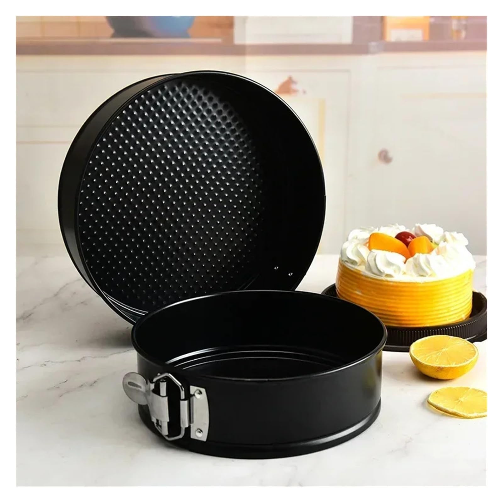 4/7/9/10 Zoll Kohlenstoffstahl-Kuchenformen, runde Kuchenform, Backformen, antihaftbeschichtet, abnehmbarer Boden, Küchenzubehör, Metall-Backform(4Inch-Round)