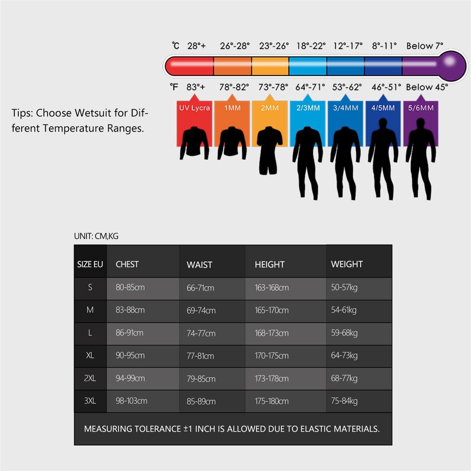 FAXIOAWA Muta da Sub in Neoprene Ultra Elasticizzato da 3 mm, Corpo Intero con Cerniera Posteriore per Snorkeling, Nuoto subacqueo, Surf