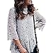 Produktbild Chicwish Damen häkelspitze Blume schößchen Bluse Spitze mit rüschen gescrollt Hemline klein, mittel grau