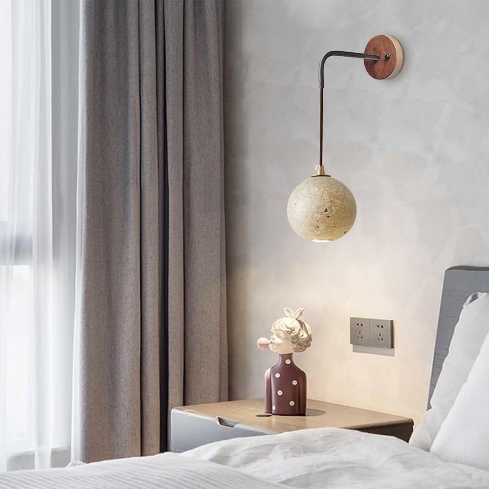 Moderne minimalistische Wandlampe, Kugel-Naturstein-Wandleuchte for Kücheninsel-Bauernhaus-Wohnzimmer