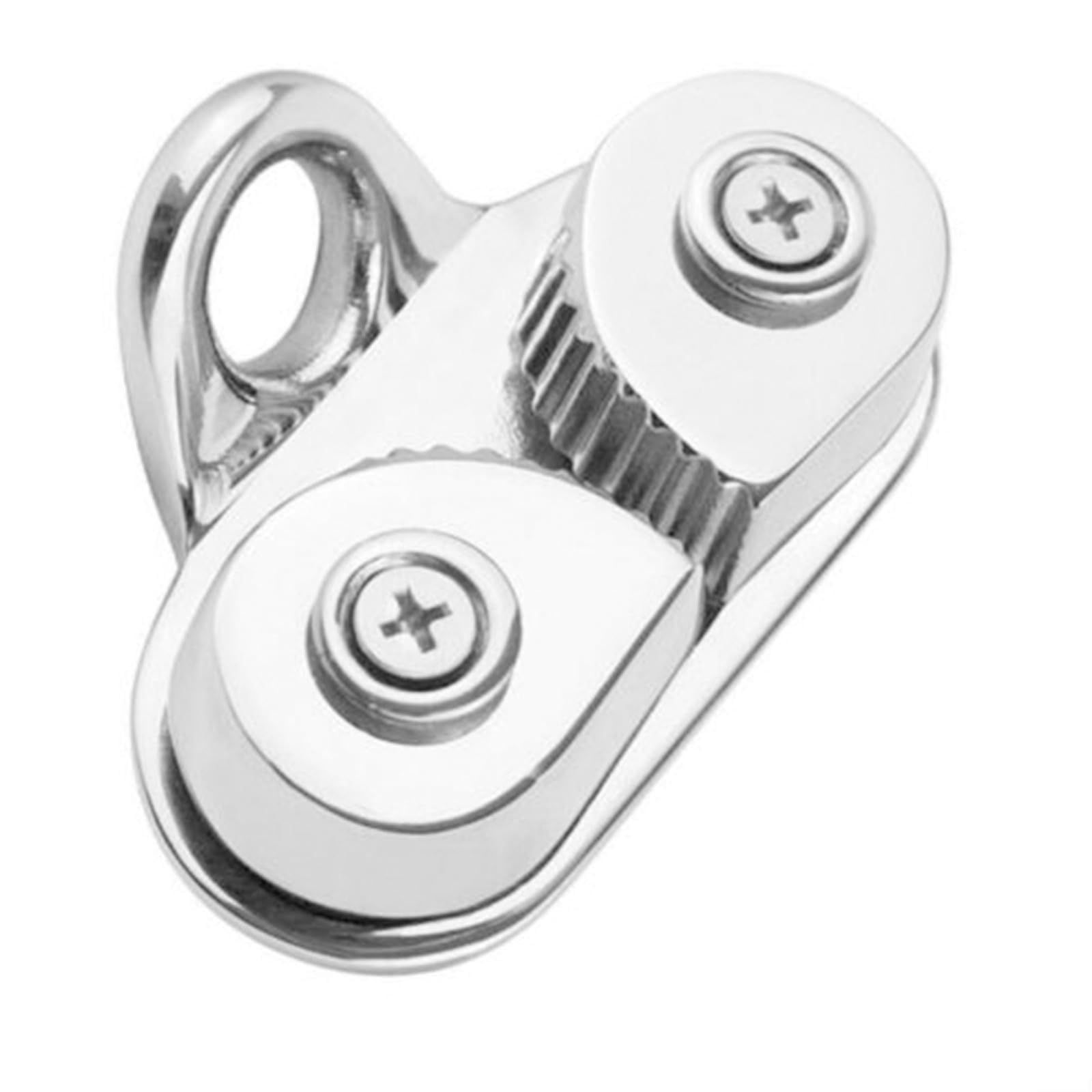 Nexbrill Stainless Steel Cam Cleat Boat Fairlead, Marine Grade 316 Rope Gripper for Sailing Sailboat for KAYAK Canoe, High Load Pulley Clamp with Flared Entry, 85x38mm for Lines up to 15mm