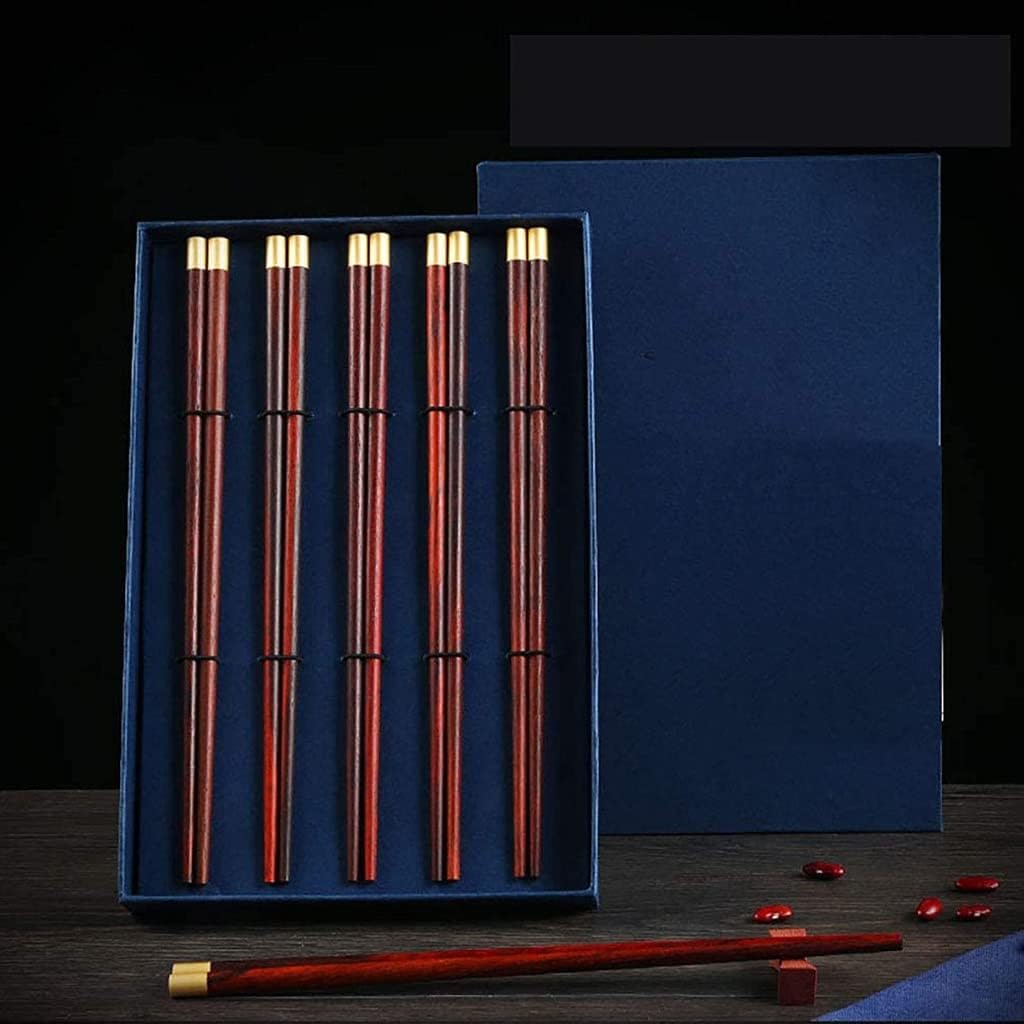 baguette japonaise cooking chopsticks 10 paires de baguettes rondes sculptées à la main, baguettes, coffret cadeau de baguettes de qualité supérieure avec boîte-cadeau(Color:10Pairs,Size:)