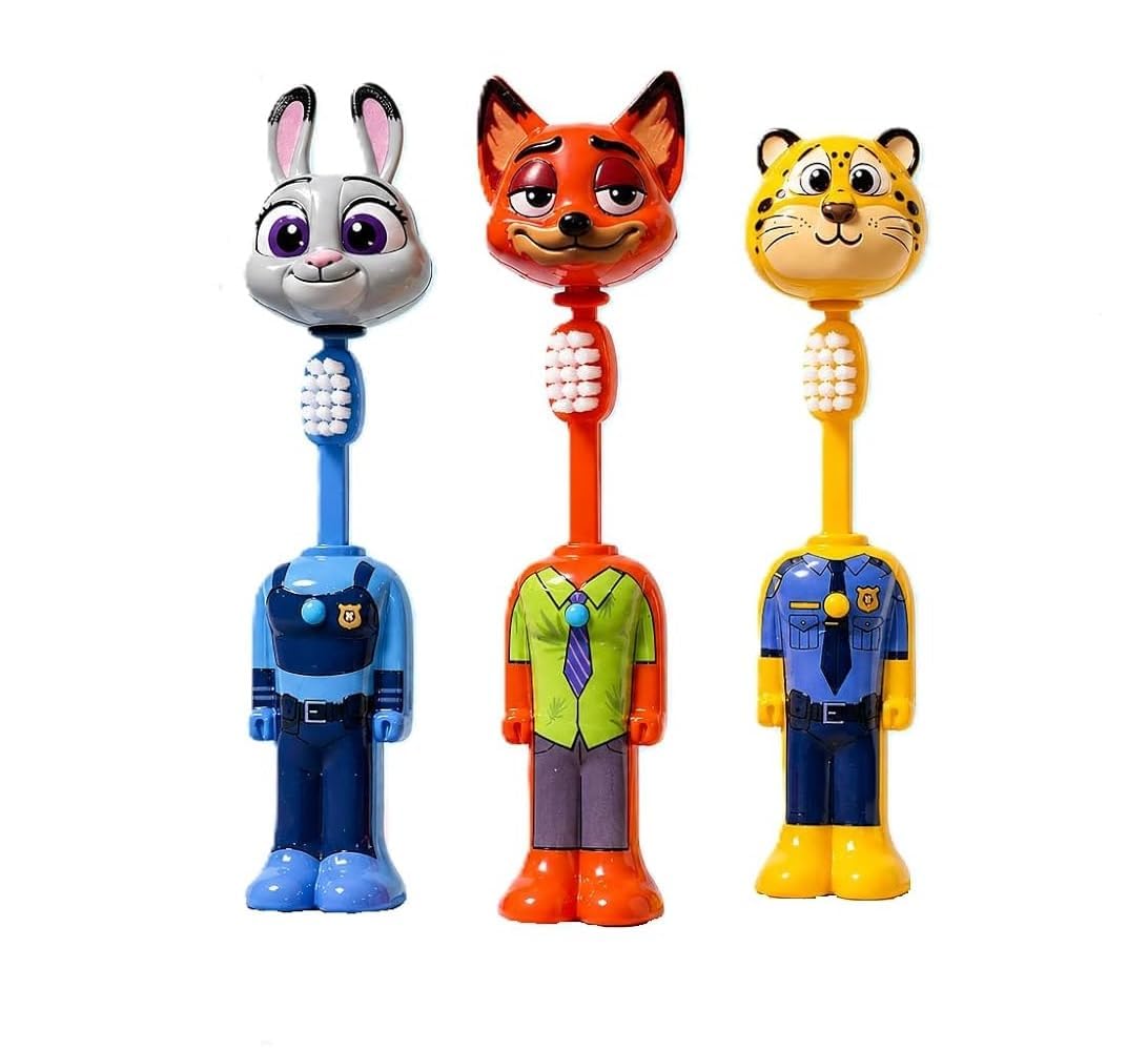 Kids Rabbit Character Toothbrush with Soft Bristles and Protective Cap, Cute Animal Theme, Travel Friendly, for Boys and Girls, Inspired by Zootopia-image-45