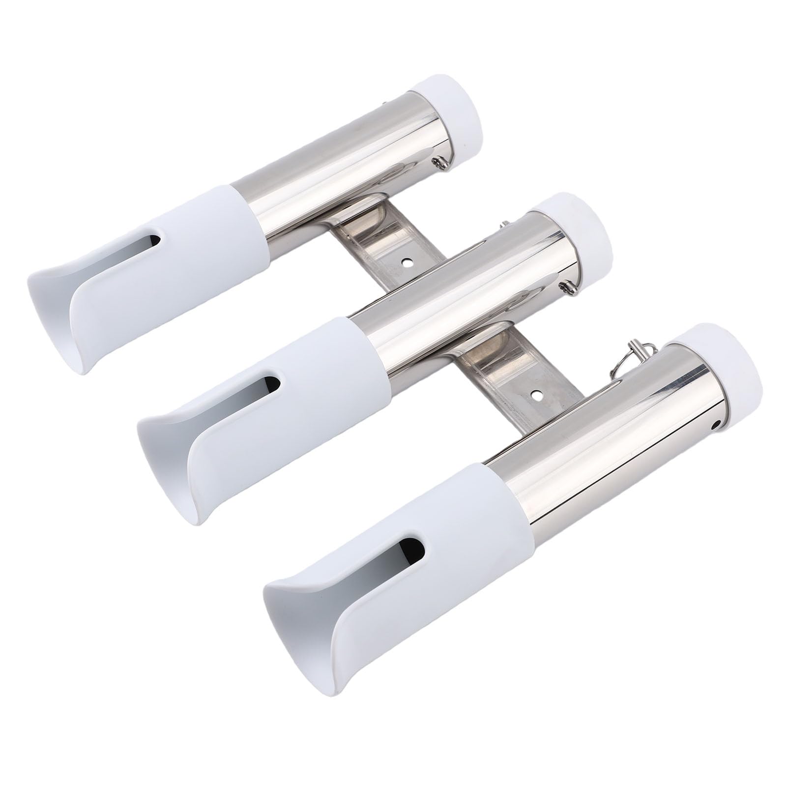 Portacanna in Acciaio Inossidabile 316 a 3 Tubi con Custodia in PVC Antigraffio e Design con Bordo Arrotolato per Accessori per la Pesca in Kayak per Camion da Barca