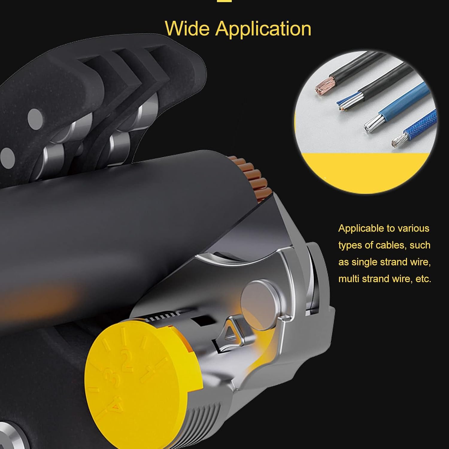 Wire Stripper, Multi Gear Adjustment Wire Stripper Tool, Carbide Cable Stripping Tool, High Efficiency Portable Cable Peeler Tool, Electrician Tools(FS-D6B)