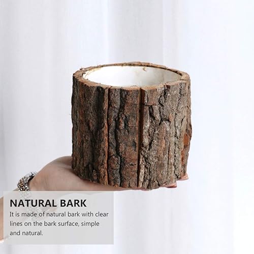 Miniatura 8 de Hemoton Macetas rústicas para suculentas, macetas de cactus, árbol de madera, tronco, tocón, maceta, hierbas, cactus, bonsái, decoración para el