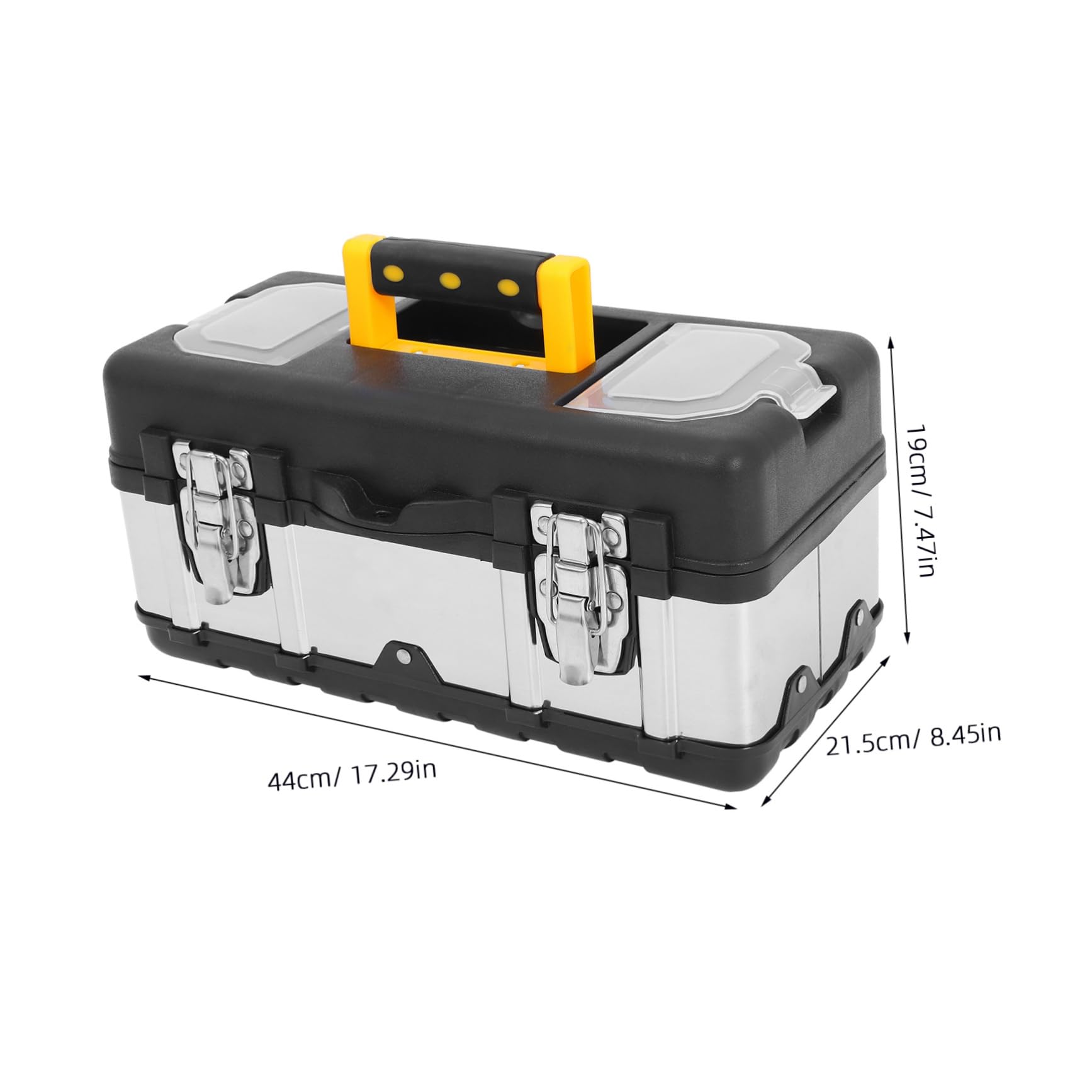 Cassetta portautensili portatile in acciaio inox con maniglia bloccabile per attrezzi, contanti e bagagli, custodia rigida per attrezzi, cassetta degli attrezzi resistente e caja de herramientas