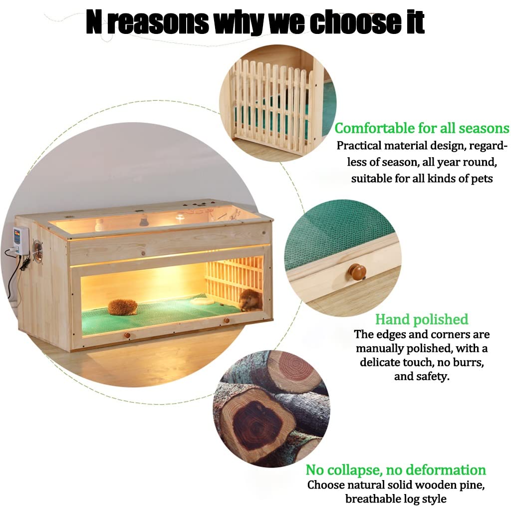 Villa para Reptiles, Tienda de Mascotas, Reloj, Caja de Madera de Vidrio panorámico, Vivarium, Tortuga, Lagarto, Gecko, Serpiente, Terrario