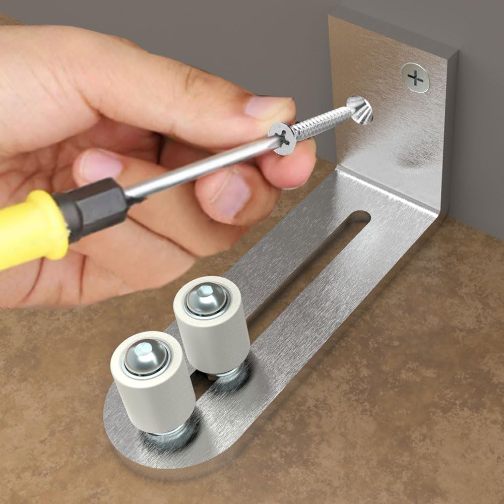 Guida A Pavimento Regolabile Per Porte Scorrevoli - Nero, Montaggio A Parete - Foto 9