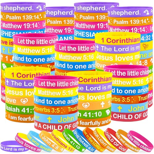 Bracelets en silicone Bible chrétienne en vrac pour Noël et école