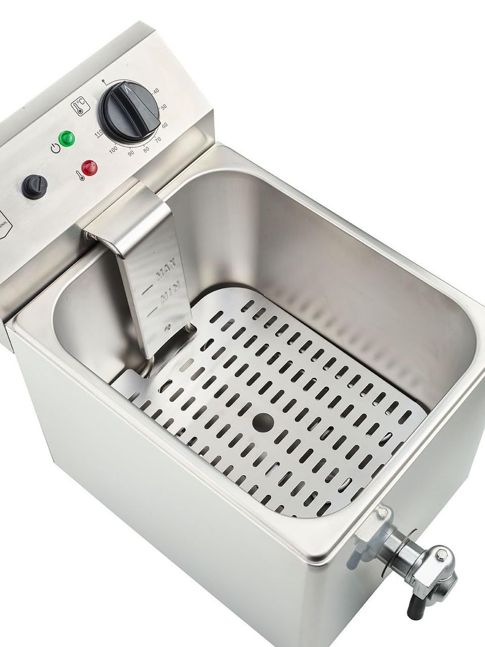 METRO Professional Cuocipasta Elettrico da Banco GNC1008, Acciaio Inox, 8 L, 4 Cestelli, 3150 W, con Rubinetto, Argento