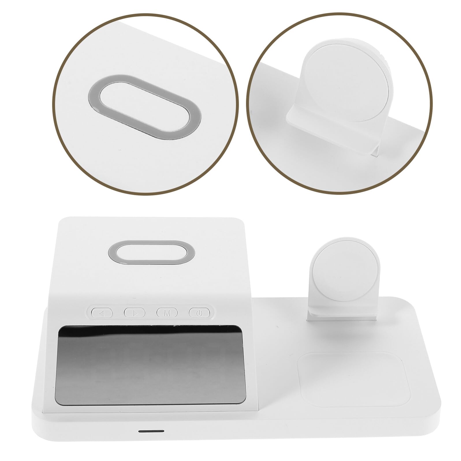 jojofuny 15w Cargador Inalámbrico de Escritorio con Reloj de Carga Inalámbrica Base de Carga Rápida para Múltiples Dispositivos de Mesita de Noche para Uso Doméstico