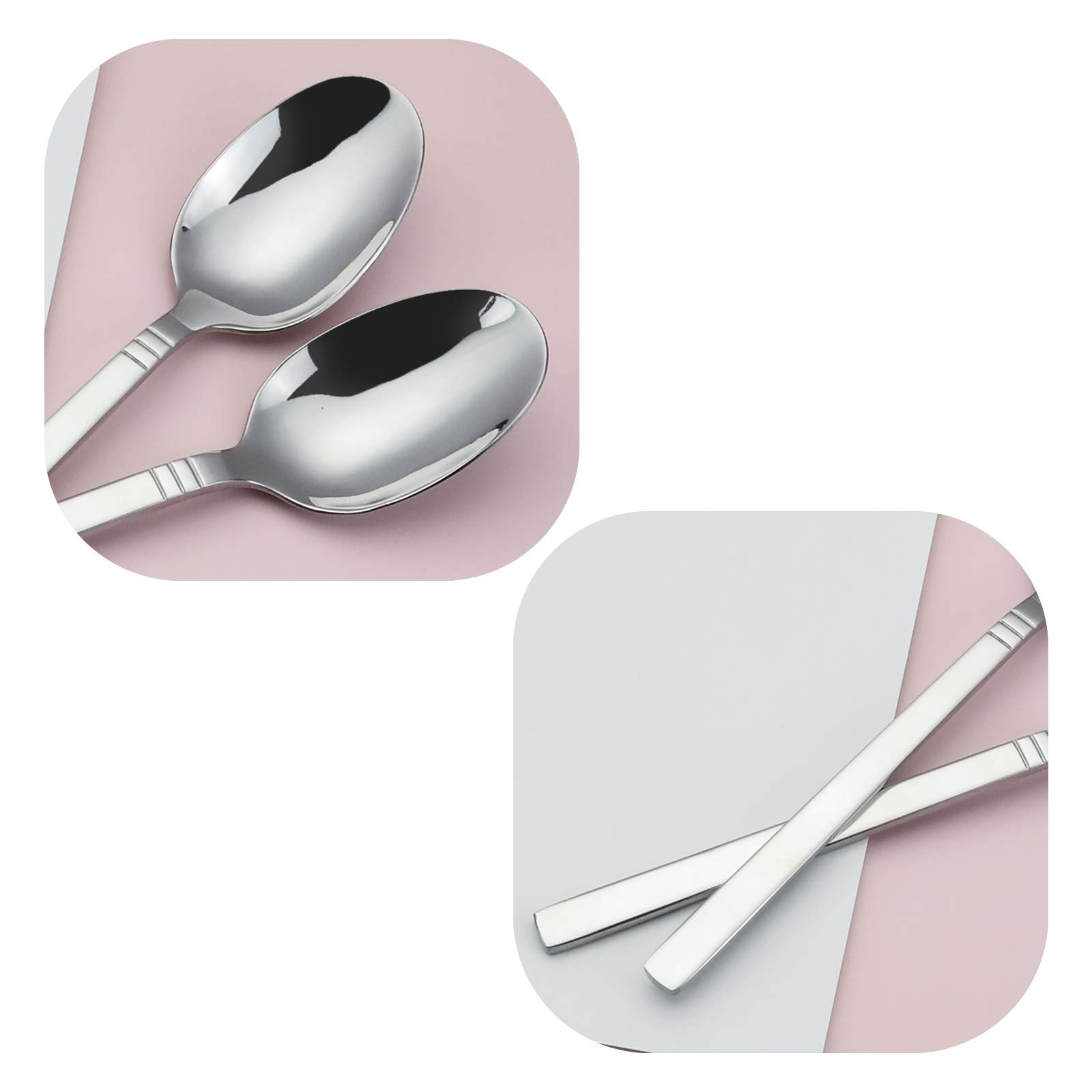 Kiddream Cucchiai da Cucina Acciaio, Cucchiaio Acciaio Inox, Set di 12