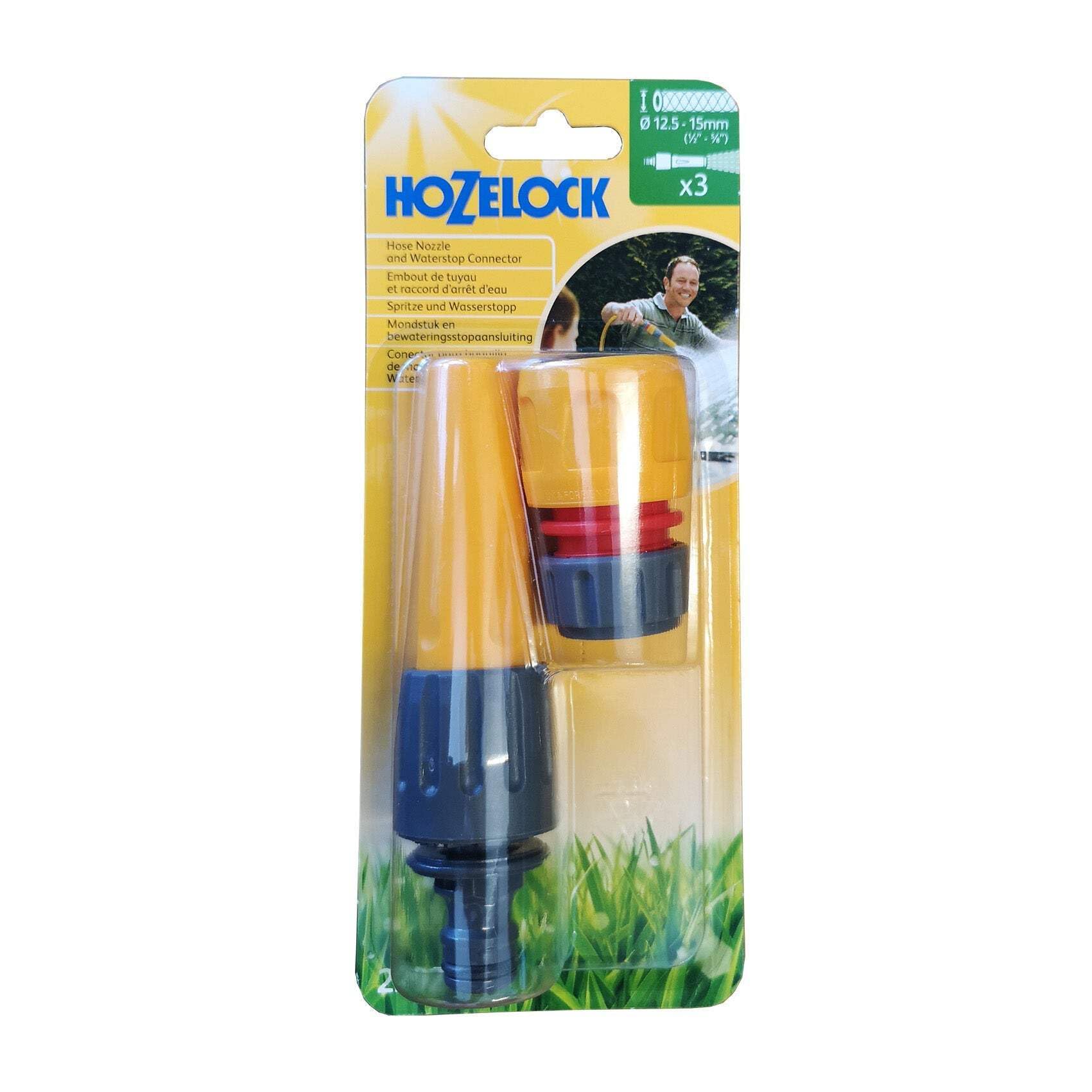 Hozelock Adjustable Spray Male Hose Nozzle 2292 + 2185 Waterstop from B&Q