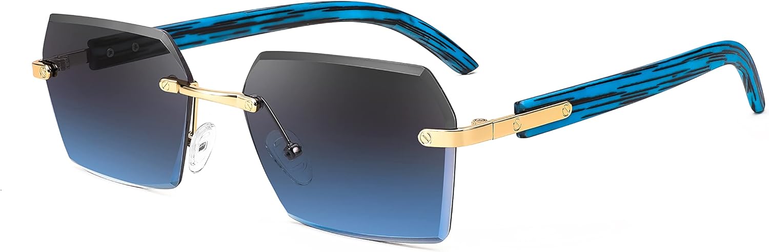 FEISEDY Retro Square Rimless Sunglasses for Women Kuwait Ubuy