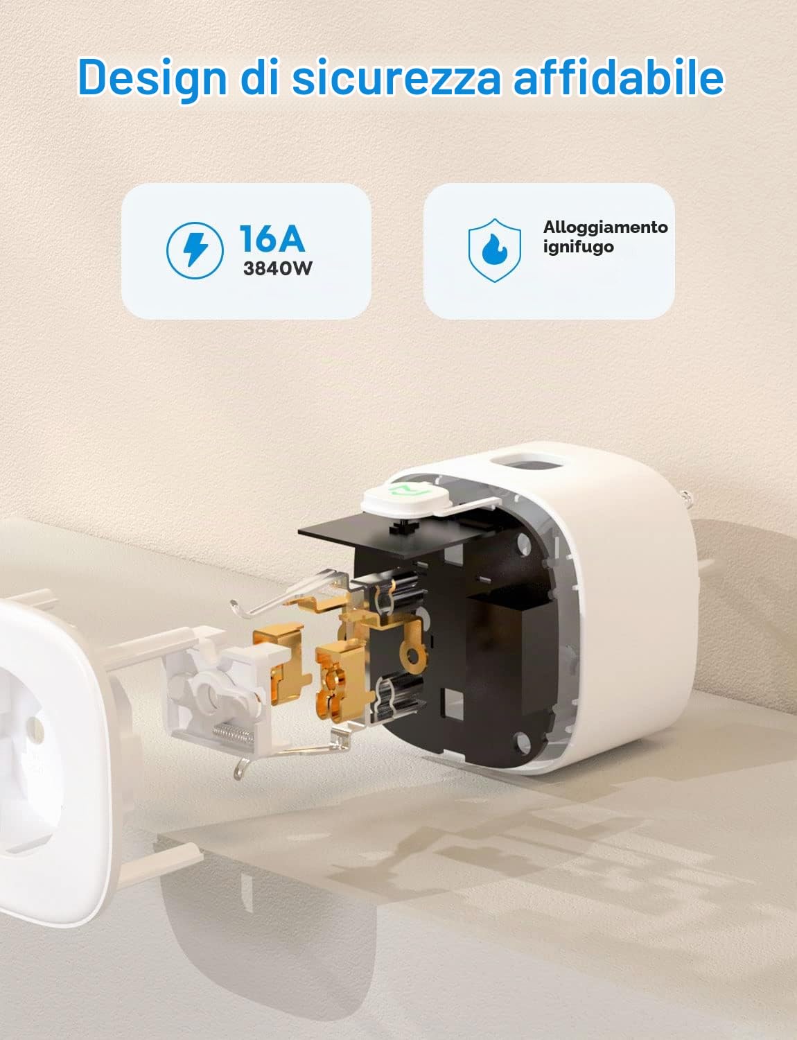 Meross Presa Smart Compatibile con Apple HomeKit, 16A(Type F), 4 Pezzi | Presa Intelligente WiFi con Alexa, Google Assistant e SmartThings, Smart Shucko Plug, Nessun Hub Richiesto, 3840W, 2,4GHz