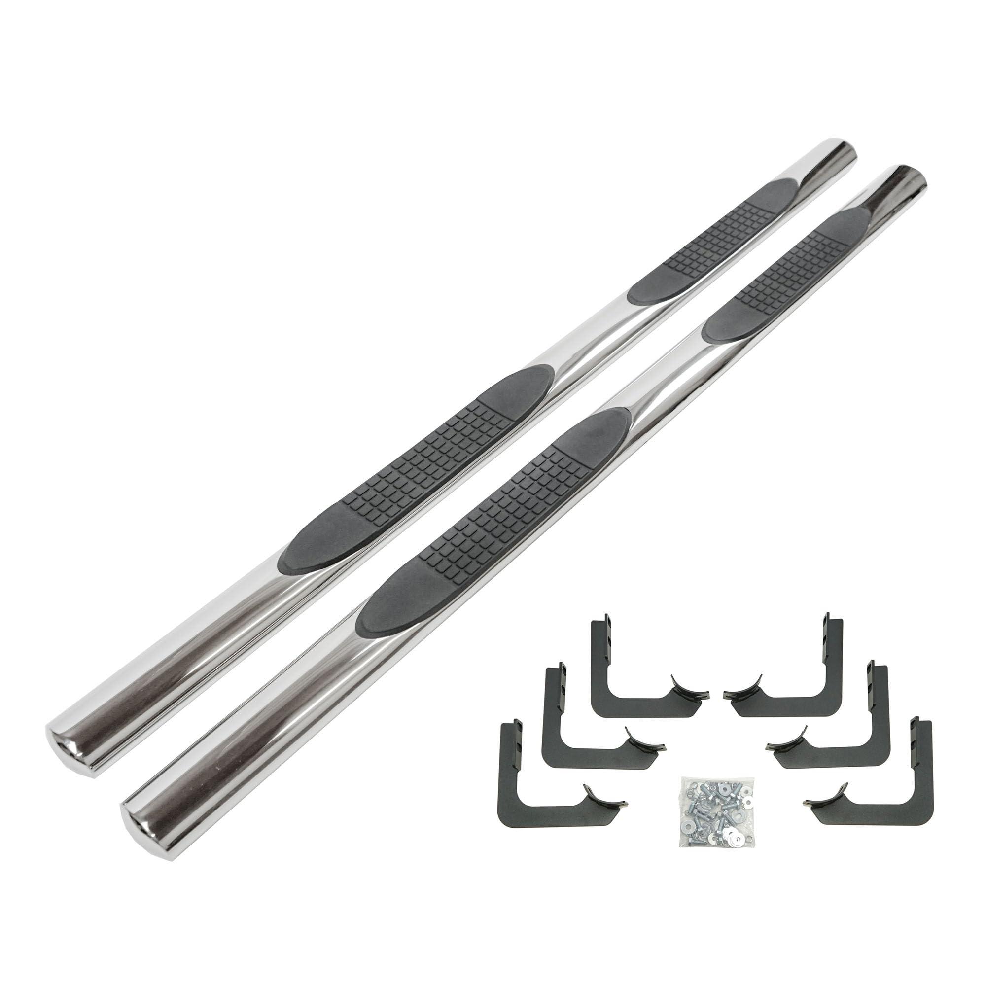 J&J AUTOMOTIVE Marche-Pieds Latéraux pour Nissan Navara D40 2005-2012 4-Porte, Tubes de Protection, Lot de 2 Pcs (Gauche et Droite), Kit de Fixation Inclus