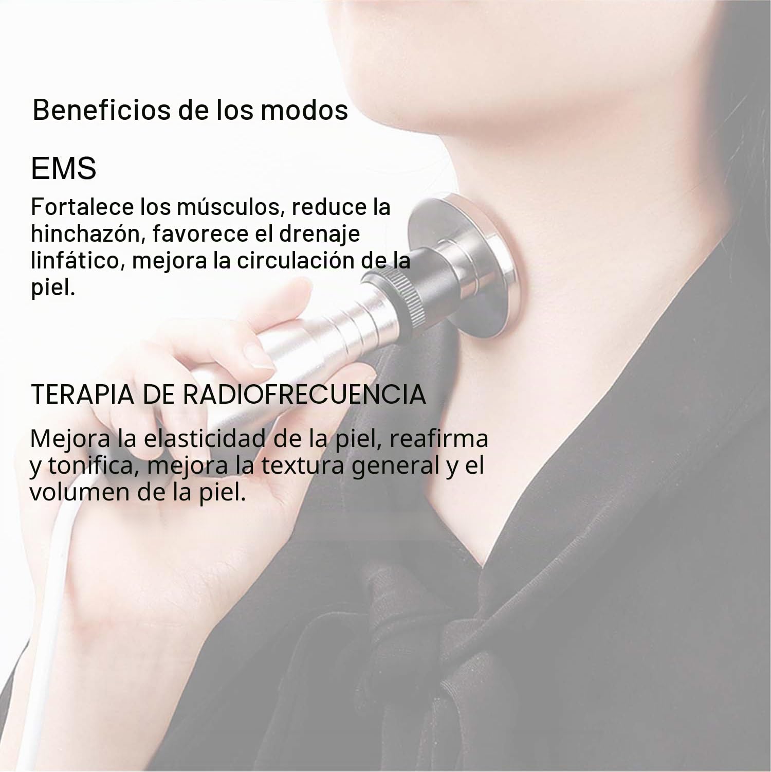 Elitzia Máquina facial de radiofrecuencia RF y EMS, uso doméstico, máquina de estiramiento de la piel, 3 tamaños, reemplazo de cabeza, levantamiento facial, reducción de arrugas, rejuvenecimiento de