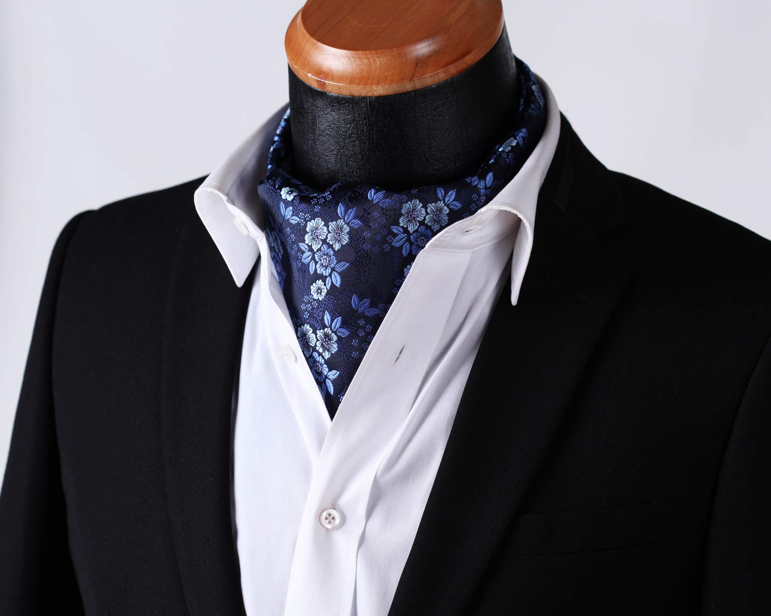 HISDERN Cravats dla mężczyzn jedwabny szal paisley i chusteczka w kropki Ascot krawat i poszetka zestaw na wesele biznesowe