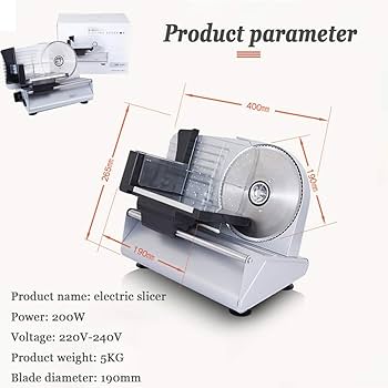 Amazon | 200W家庭用電気肉スライサー、220v-240v切断機半自動手動パン