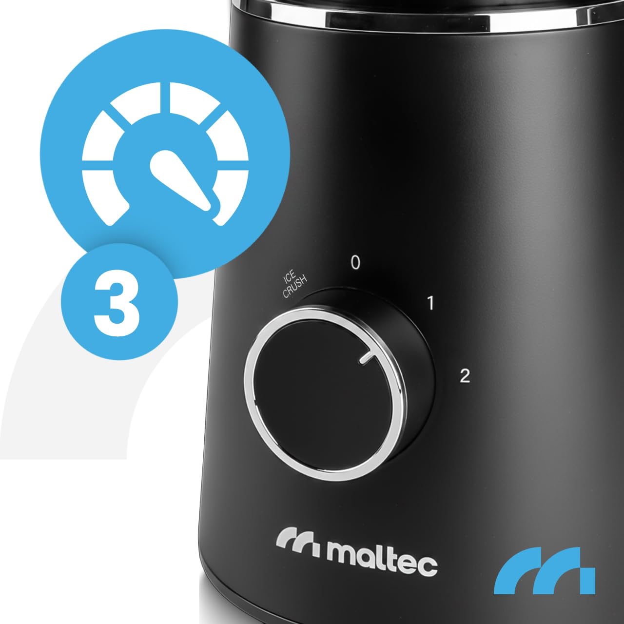 MalTec Standmixer Glas 1,5 L mit 500 ml To-Go-Flasche, 1000 W Motor, 6 Edelstahlklingen, 2 Geschwindigkeiten und Pulsfunktion, rutschfeste Füße, BPA-frei, für Smoothies, Suppen, Proteinshakes