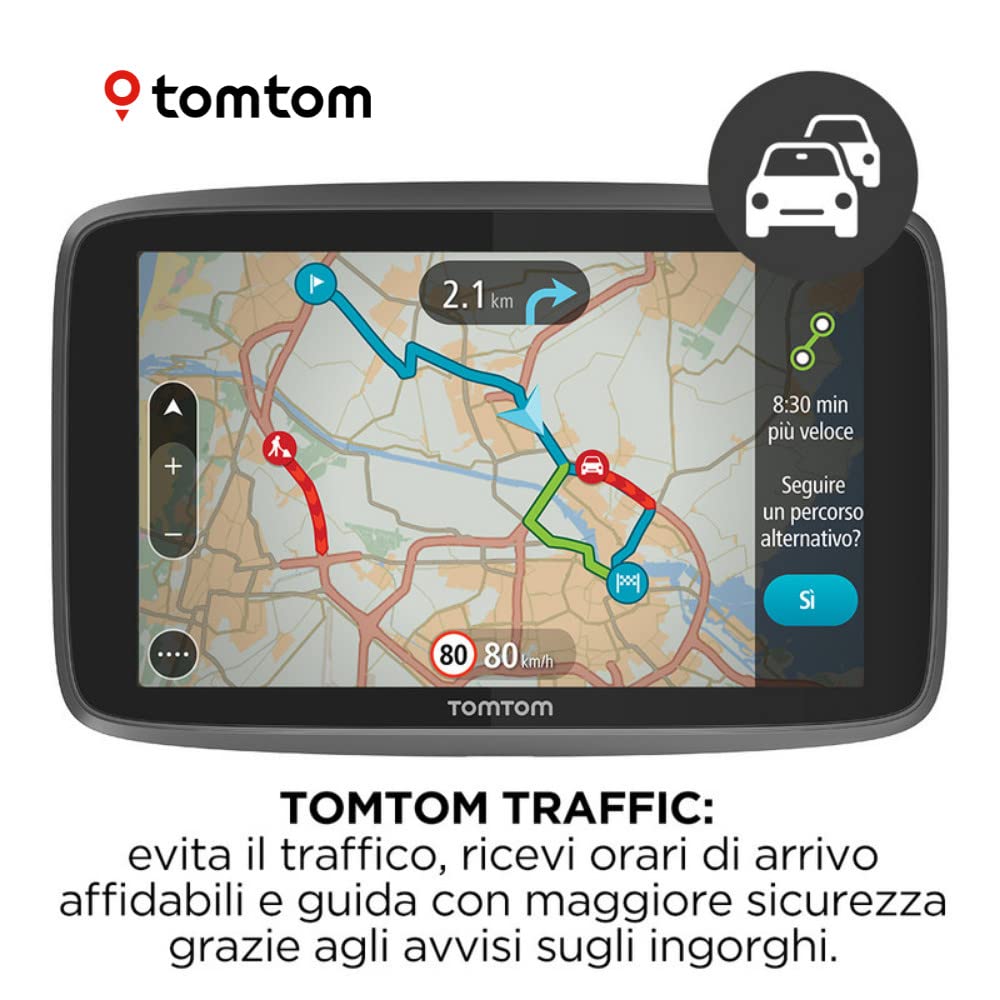 TomTom Navigatore per Camion, Autobus, Furgone GO Professional 620 (6 pollici, Limitazioni di Altezza e Peso, Info Traffico e Autovelox in Tempo Reale, Aggiornamenti WiFi, Mappe Europa)