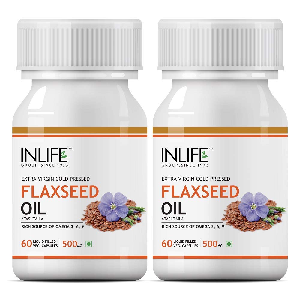 INLIFE Flaxseed Oil Veg Omega 3 6 9 Supplement, Extra Virgin Cold Pressed 500 mg - 60 Vegetarian Capsules (Pack of 2) (B00SMITL0W) Amazon Price History, Amazon Price Tracker