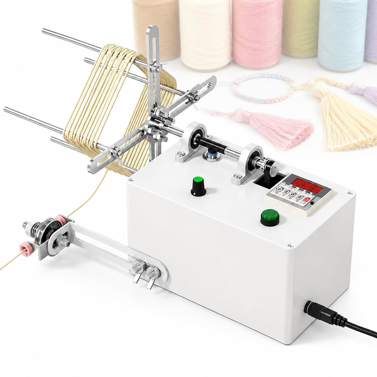 Eiwitany Automatic Electric Tassel & Coil Winder with Adjust Circumference,Digital Counter and Stepless Speed Control for DIY Craft Production