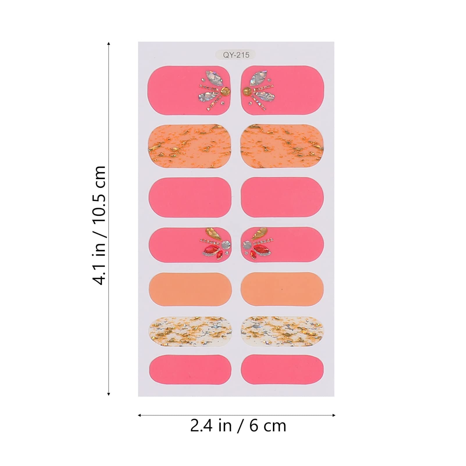 5 Set Adesivi Per Unghie Con Artificiali Autoadesivi Per Nail Art Decorazioni Durable E Facili Applicare Per Unghie Semipermanenti Per Occasione 6 Fogli*5