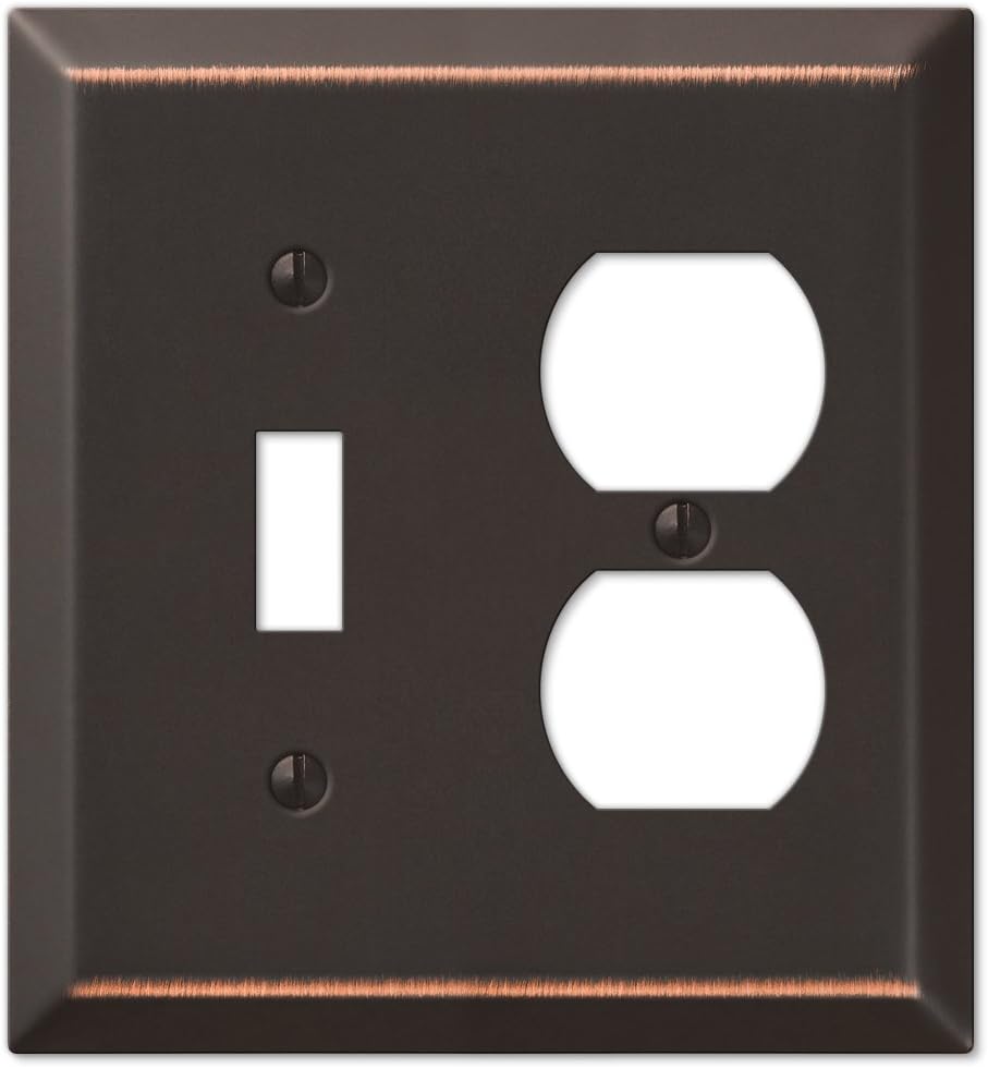 Amerelle 163TDDB Century Wallplate, 1 Toggle/1 Duplex, Aged Bronze