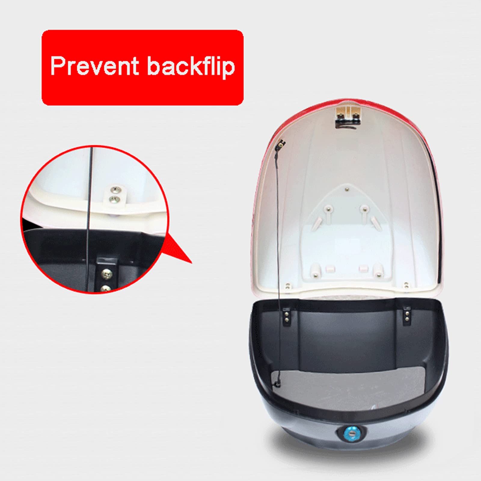 Top-Case De Moto,Moto Scooter Top Case,Étui À Bagages De Coffre À Queue, Scooters Encadrant des Bagages en Haut De Gamme, pour Les Scooters De Cotancaux De Moto, Motos,Blanc