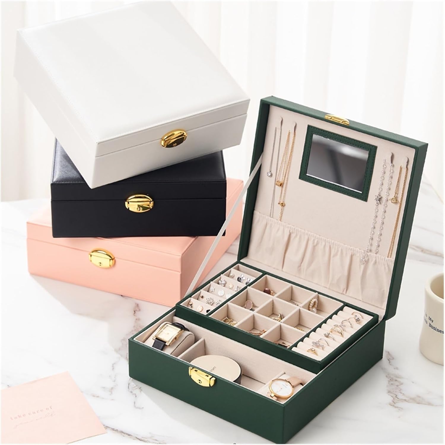 Jewelry Box Organizer Jewelry Box Storage Box Earrings Earrings Bracelet Necklace Storage Box Hand Jewelry Jewelry Storage Box Jewelry Organizer Small(A) (C S)