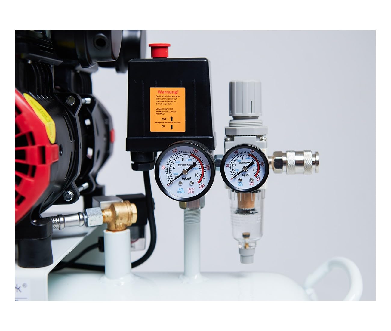 Starkwerk Flüsterkompressor Druckluftkompressor Kompressor 10 Bar 3,3 KW 4,5 PS 400 Volt SW 477/10 Compressor inklusive Druckminderer und Wasserabscheider