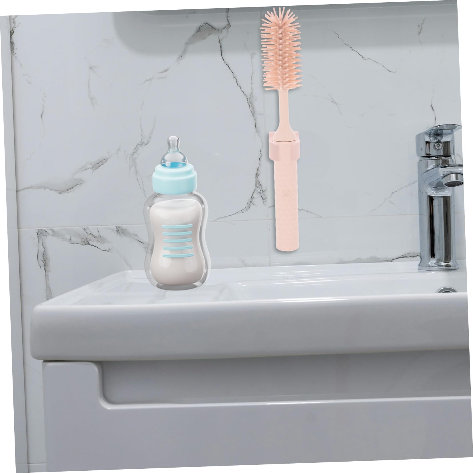 Ciieeo 1set Spazzole Elettriche Ricaricabili Per Biberon Silicone Con Manico Lungo Strumenti Di Pulizia Pratici Per Bottiglie e Bicchieri Per Pulizia Rapida e Efficiente Di Biberon e