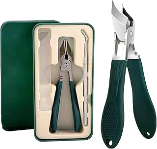 JAGHAWXL Cortaúñas Oblicuo súper Afilado, de Acero Inoxidable Duradero, con mordazas Anchas y antisalpicaduras, Ideal for uñas Gruesas y uñas encarnadas, Color Azul.(Green)