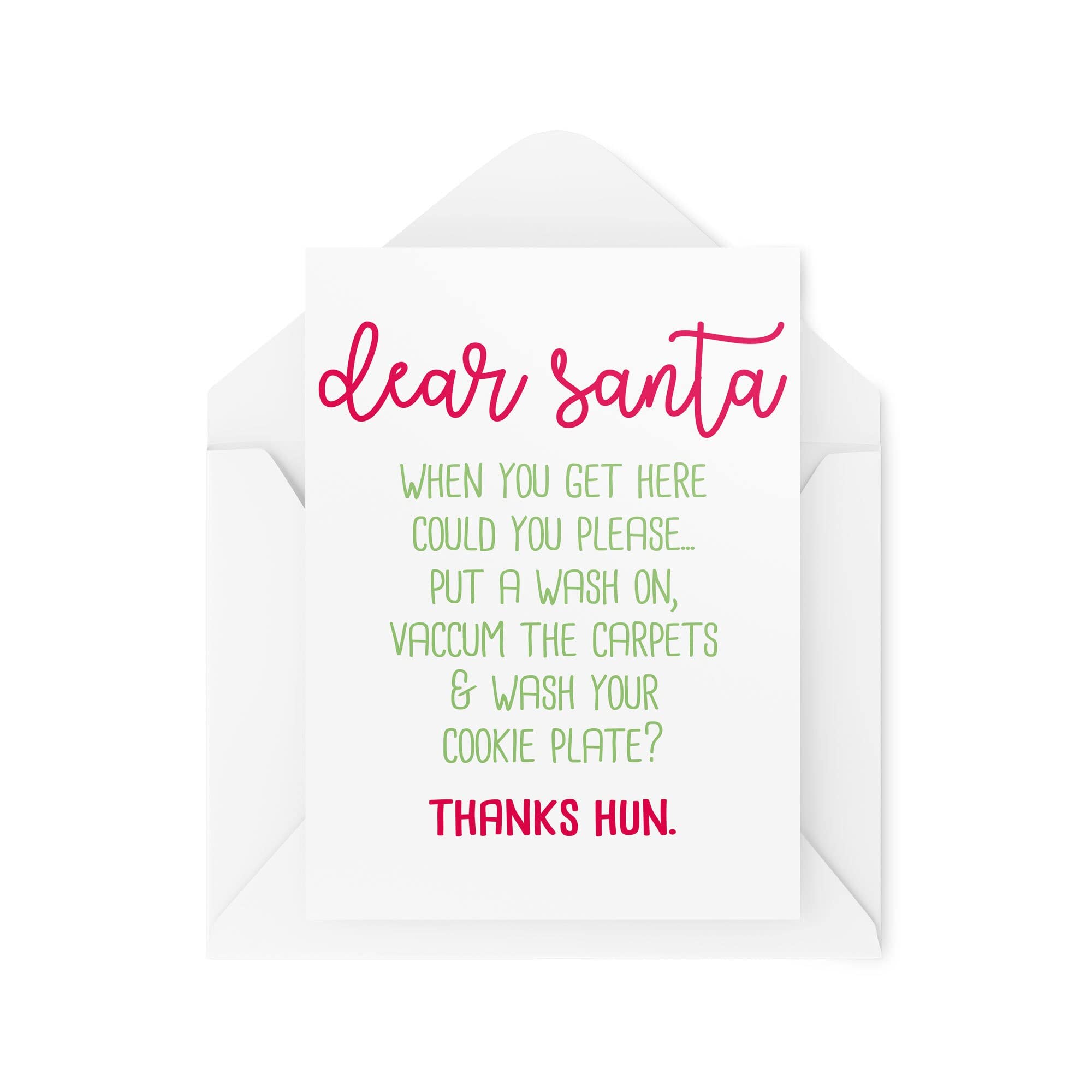 Funny Christmas Cards | Dear Santa When You Get Here Could You Card | For Her Him Novelty Joke Banter Adult Festive Sweary Sarcasm | CBH719