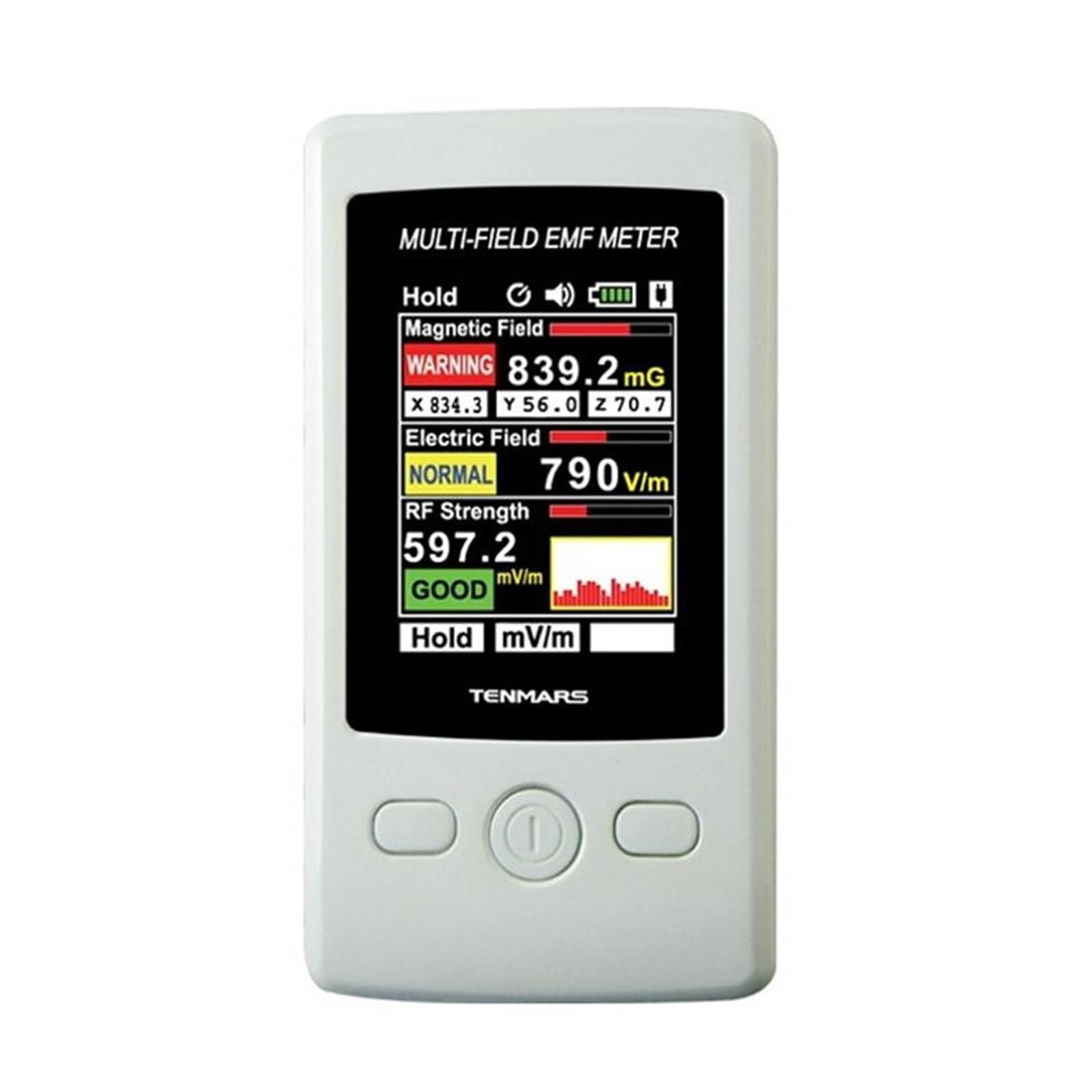 TM-190 Gauss 3-axis Magnetic Electric Field Strength Digital Electromagnetic Radiation Detector EMF Meter