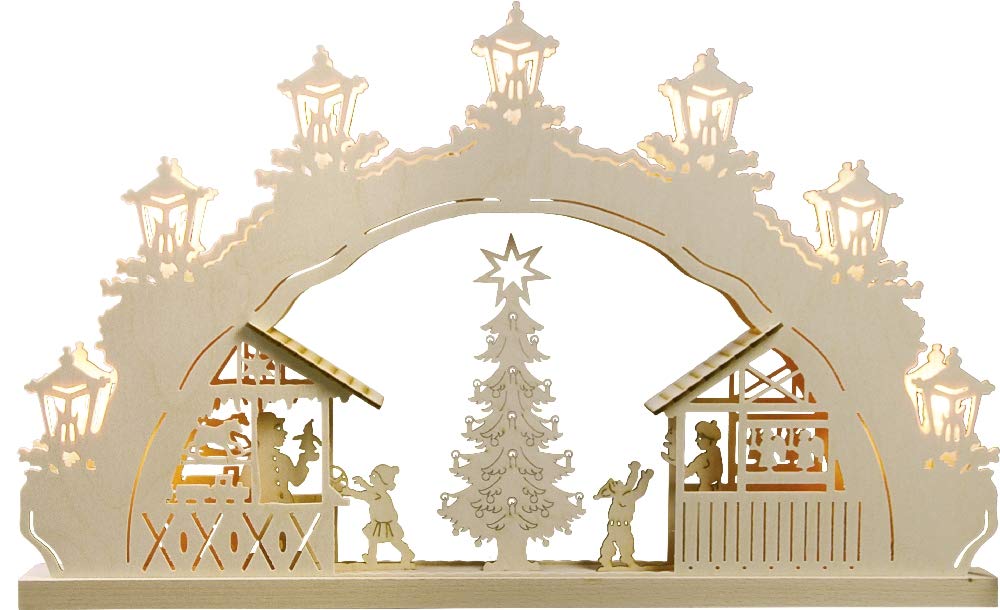 Arche lumineuse LED décoration de fenêtre style chalet de Noël