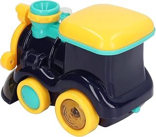 Bubble Blowing Toy Train with Sound Lights, Automatic Battery Powered Bubbles Making Locomotive Engine Car for Kids (Dark Blue)