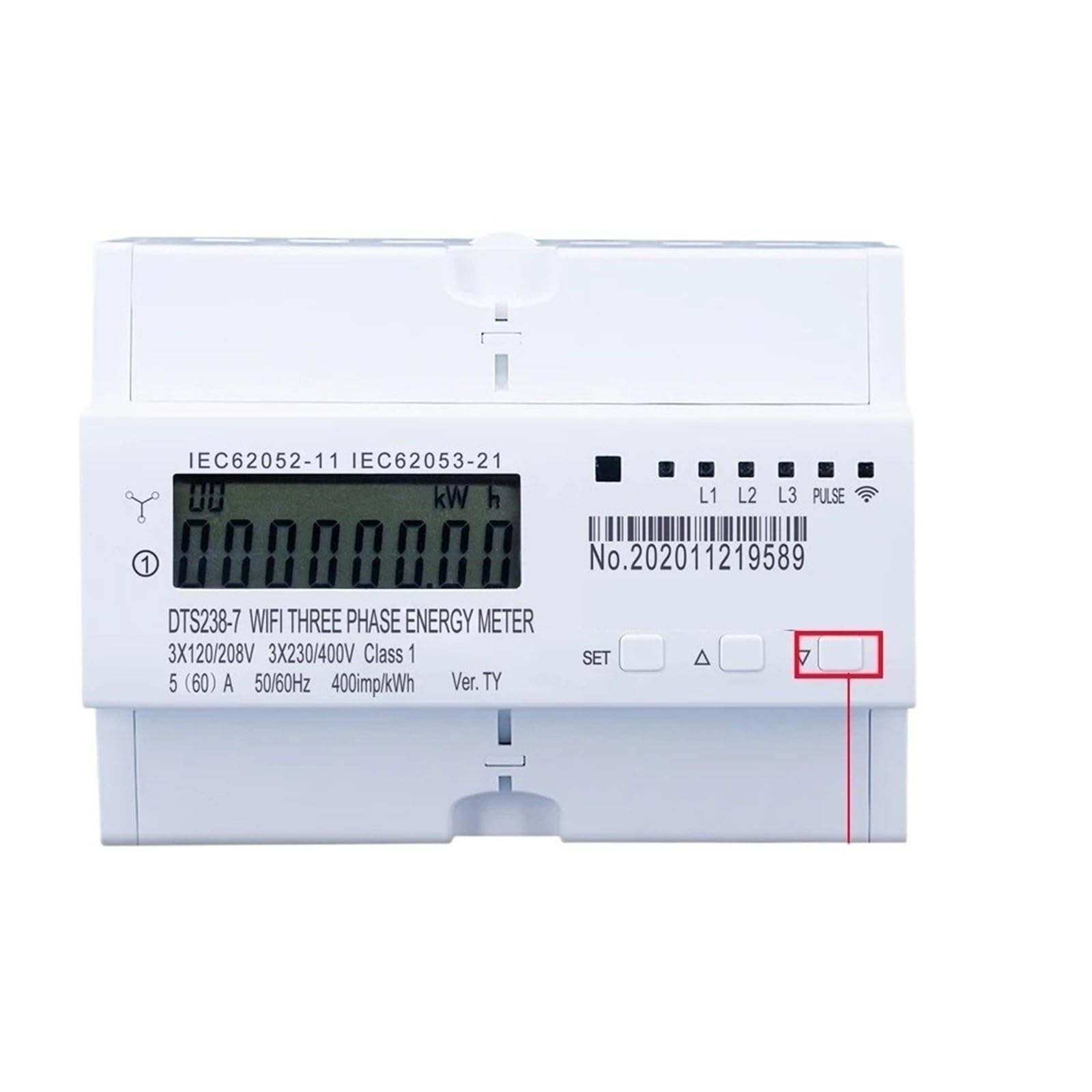Wattmètre KWh 3 * 120V 3 * 220V 3 * 230V 50/60Hz