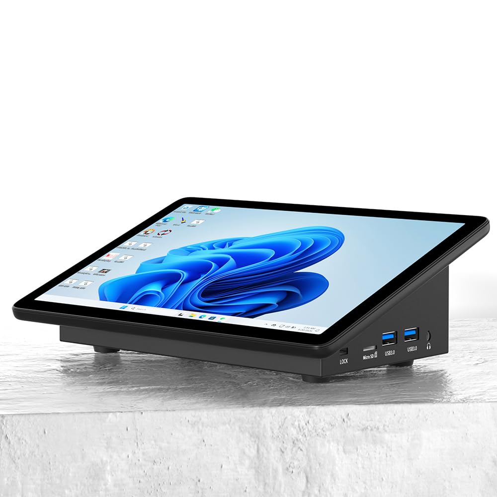 Mini PC Computadora Mini PC Tactil de 10.1 Pulgadas, N5095 Win 11 Pro 8GB RAM, 128GB ROM, Batería 5000 mAh, Salida de Pantalla Dual 4K HDMI y Type-C WiFi5,0 BT5,0, Dual RS232